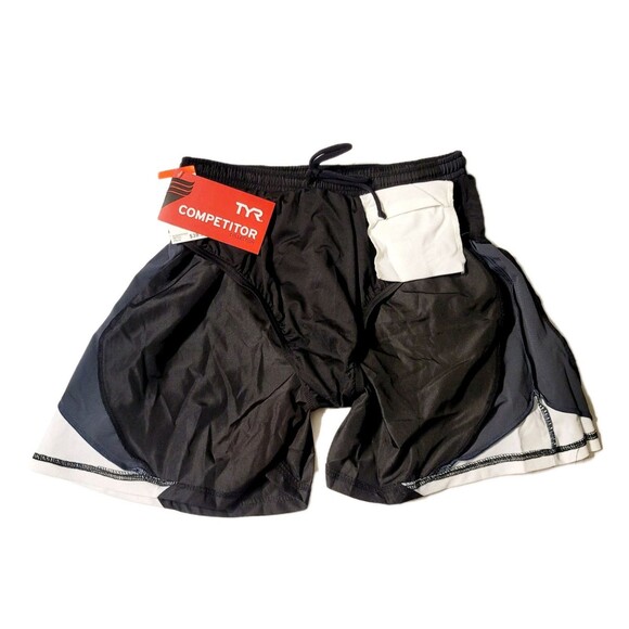 TYR Mens Comp 5" Run Short with Brief Liner SSMX6A Size S Black Gray Pull-on NWT - Picture 7 of 11